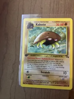 Pokemon TCG Kabuto 50/62 1st Edition Common Fossil Card - Image 1