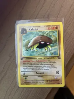 Pokemon TCG Kabuto 50/62 1st Edition Common Fossil Card - Image 3