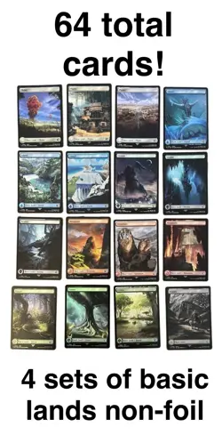 16 Full Art Non-Foil BASIC LAND x4 NM Final Fantasy Magic Fast Shipping ?? ?? - Image 1