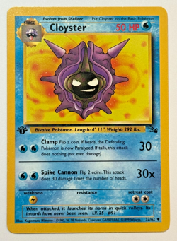 Pokemon TCG - 1999 1st Edition Cloyster 32/62 Fossil Regular EN LP - Image 1
