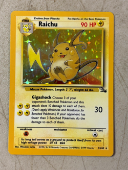 Raichu 14/62 Fossil Set Pokemon Holo WOTC Rare Vintage 1999 MP/HP Card - Image 1