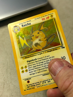 Raichu 14/62 Fossil Set Pokemon Holo WOTC Rare Vintage 1999 MP/HP Card - Image 2