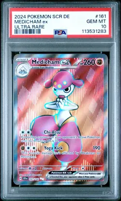 2024 POKEMON EN STELLAR CROWN #161 MEDICHAM EX ULTRA RARE PSA 10 GEM MINT! - Image 1