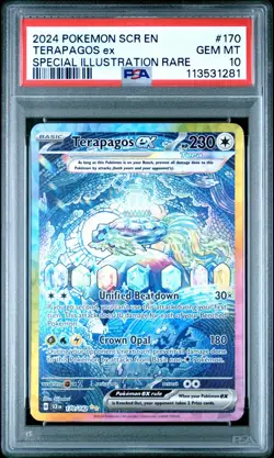 2024 POKEMON EN STELLAR CROWN #170 TERAPAGOS EX SPECIAL ILLUSTRATION RARE PSA 10 - Image 1