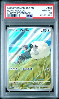 2025 POKEMON JTG EN JOURNEY TOGETHER #170 HOP'S WOOLOO ILLUSTRATION RARE PSA 10! - Image 1