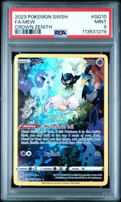 2023 POKEMON SWORD AND SHIELD CROWN ZENITH GG10 FULL ART MEW PSA 9 MINT - Image 1