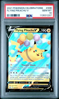 2021 POKEMON CELEBRATIONS #006 FLYING PIKACHU V PSA 10 GEM MINT! - Image 1