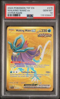 2024 POKEMON EN TEMPORAL FORCES #215 WALKING WAKE EX HYPER RARE PSA 10 GEM MINT! - Image 1