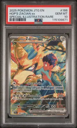 2025 POKEMON JTG EN-JOURNEY TOGETHER #186 HOP'S ZACIAN EX SIR PSA 10 GEM MINT! - Image 1