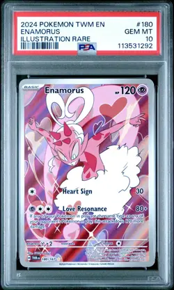 2024 POKEMON EN TWILIGHT MASQUERADE #180 ENAMORUS ILLUSTRATION RARE PSA 10 GEM! - Image 1