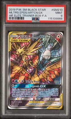 2019 POKEMON SM BLACK STAR PROMO SM210 MOLTRES & ZAPDOS & ARTICUNO GX PSA 9 MINT - Image 1