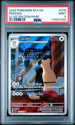 2024 POKEMON SFA EN-SHROUDED FABLE #078 PERSIAN ILLUSTRATION RARE PSA 9 MINT - Image 1