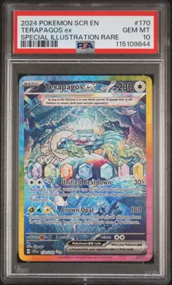 2024 POKEMON EN STELLAR CROWN #170 TERAPAGOS EX SPECIAL ILLUSTRATION PSA 10 GEM! - Image 1