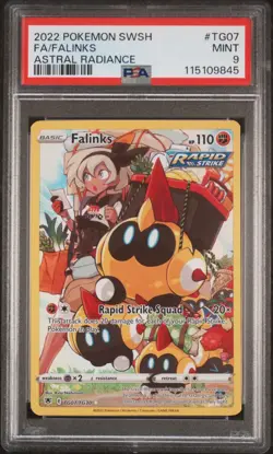 2022 POKEMON SWORD & SHIELD ASTRAL RADIANCE TG07 FULL ART FALINKS PSA 9 MINT - Image 1