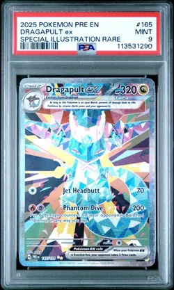 2025 POKEMON EN PRISMATIC EVOLUTIONS 165 DRAGAPULT EX SPECIAL ILLUSTRATION PSA 9 - Image 1