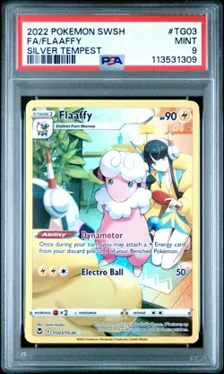 2022 POKEMON SWORD & SHIELD SILVER TEMPEST TG03 FULL ART FLAAFFY PSA 9 MINT - Image 1