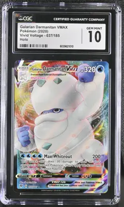 Pokemon Galarian Darmanitan VMAX 037/185 2020 Vivid Voltage Holo CGC 10 Gem Mint - Image 1