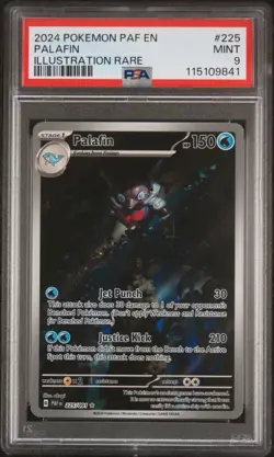 2024 POKEMON PAF EN PALDEAN FATES #225 PALAFIN ILLUSTRATION RARE PSA 9 MINT - Image 1