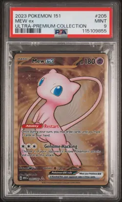 2023 POKEMON 151 ULTRA-PREMIUM COLLECTION METAL PROMO #205 MEW EX PSA 9 MINT - Image 1