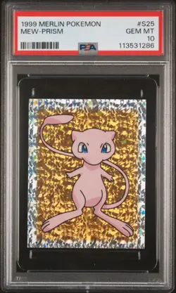 1999 MERLIN VINTAGE POKEMON S25 MEW PRISM STICKER PSA 10 GEM MINT! - Image 1