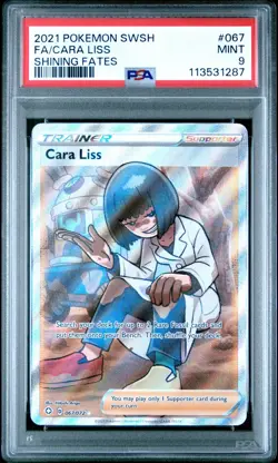 2021 POKEMON SWORD & SHIELD SHINING FATES #067 FULL ART CARA LISS PSA 9 MINT - Image 1