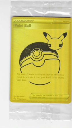 Poke Ball #SWSH146 Pokemon Celebrations 2021 Black Star Gold Promo New Sealed - Image 1