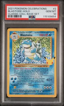 2021 POKEMON CELEBRATIONS CLASSIC COLLECTION #2 BLASTOISE HOLO PSA 10 GEM MINT! - Image 1