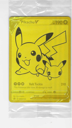 Pikachu V #SWSH145 Pokemon Celebrations 2021 Black Star Gold Promo New Sealed - Image 1