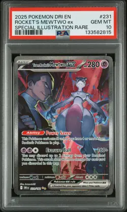 Pokemon 2025 Team Rocket's Mewtwo ex 231/182 SIR Destined Rivals GEM MINT PSA 10 - Image 1