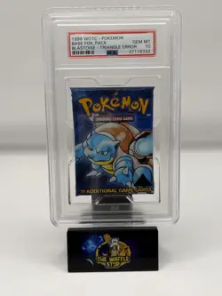 PSA 10 GEM MINT Base Set (Blastoise) SEALED Pack BLACK TRIANGLE ERROR Pokemon - Image 1