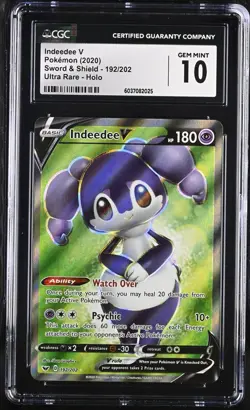 Indeedee V #192 Pokemon Sword & Shield EN 2020 Ultra Rare Holo CGC 10 Gem Mint - Image 1