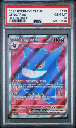 2024 POKEMON EN TEF TEMPORAL FORCES #193 GENGAR EX ULTRA RARE PSA 10 GEM MINT! - Image 1