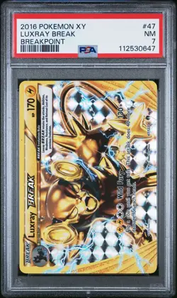 2016 POKEMON EN XY BREAKPOINT #47 LUXRAY BREAK PSA 7 NEAR MINT NM - Image 1
