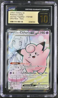 Pokemon English Lillie's Clefairy ex 173 Journey Together 2025 CGC 10 Pristine! - Image 1