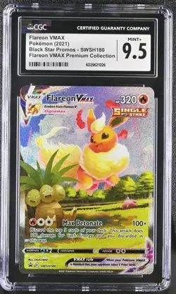 Pokemon English Flareon VMAX SWSH180 2021 Black Star Promos CGC 9.5 Mint+ - Image 1