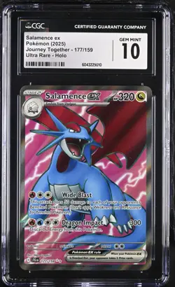 Salamence ex #177 Pokemon Journey Together En 2025 Ultra Rare CGC 10 Gem Mint - Image 1