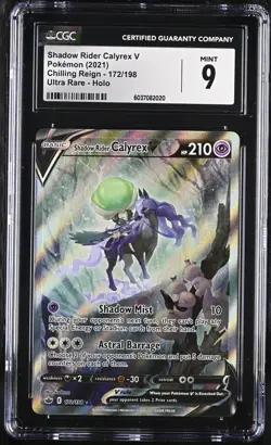 Shadow Rider Calyrex V #172 Pokemon Chilling Reign EN 2021 Alt Art CGC 9 Mint - Image 1