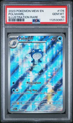 2023 POKEMON 151 EN #176 POLIWHIRL ILLUSTRATION RARE PSA 10 GEM MINT! - Image 1