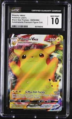 Pikachu VMAX SWSH062 Pokemon Celebration 2021 Black Star Promo CGC 10 Gem Mint - Image 1