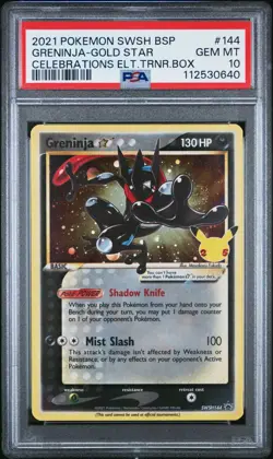 2021 POKEMON SWSH BLACK STAR PROMO #144 GRENINJA CELEBRATIONS PSA 10 GEM MINT! - Image 1