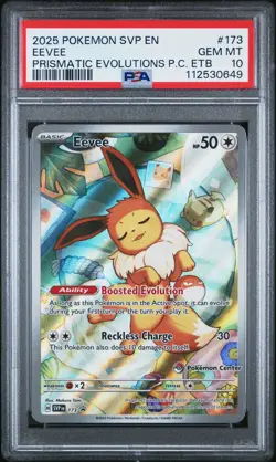 2025 POKEMON EN SVP BLACK STAR PROMO 173 EEVEE PRISMATIC EVOLUTIONS PSA 10 GEM - Image 1