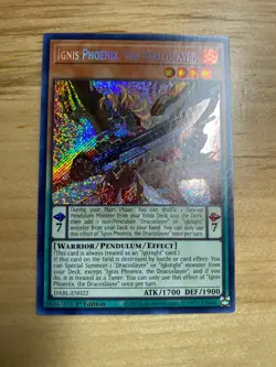 1 X YUGIOH Ignis Phoenix, the Dracoslayer - DABL-EN022 - Secret Rare 1st Edition - Image 1