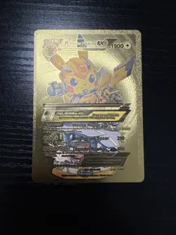 Pokemon M Mecha Pikachu EX HP1900 Goldfoil card Fan Art Display Card - Image 1