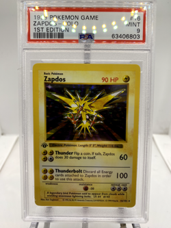 1999 Pokemon Game Zapdos 1st Edition PSA 9 - Image 1