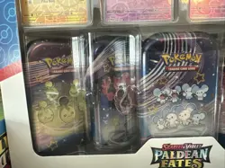 SEALED Costco Pokemon Scarlet & Violet Paldean Fates Mini Tin 5-Pack - NEW - Image 3
