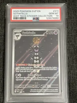 2025 POKEMON SVP PROMO WHITE FLARE TECH STICKER COLL #211 GOTHITELLE PSA 10 - Image 1