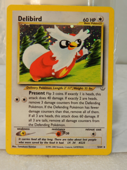 2000 Pokemon Delibird Neo Revelation Holo Card 5/64 NM Condition (X76JJ) - Image 1