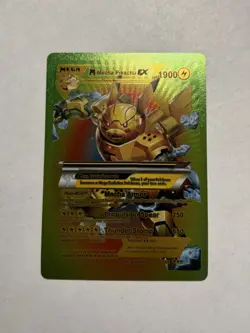 MEGA M Mecha Pikachu EX 2/15 Rainbow Foil Fan Art Display Card HP 1900 Rare NM/M - Image 1