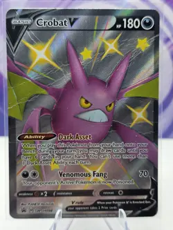 2021 Pokemon Sword & Shield Promo Cards Crobat V SWSH098 Holo - Image 1