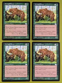 Striped Bears x4 Weatherlight 4x Playset Magic the Gathering MTG - Image 1